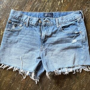 GAP Women's Distressed Light Blue Jean Shorts